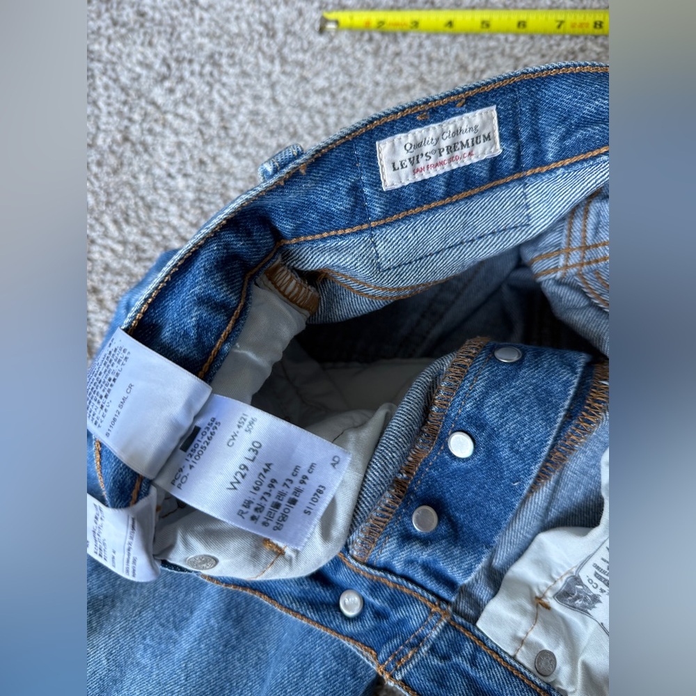 Levi’s 501 Premium Distressed Jeans W29 L30 High Rise Boyfriend Straight Leg‎ - Picture 4 of 9
